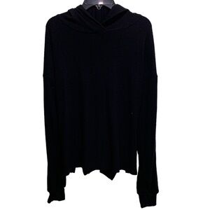 Pst Los Angeles Knit Hoodie Black Sweater Size XS